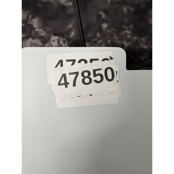 Athleta Rainier Printed Tight Leggings Womens L Black Floral Zip Pockets Ankle - Picture 12 of 12